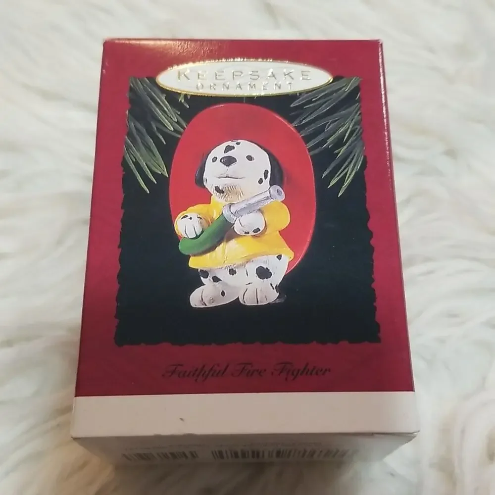 Vintage Hallmark Keepsake Faithful Firefighter Ornament 1993